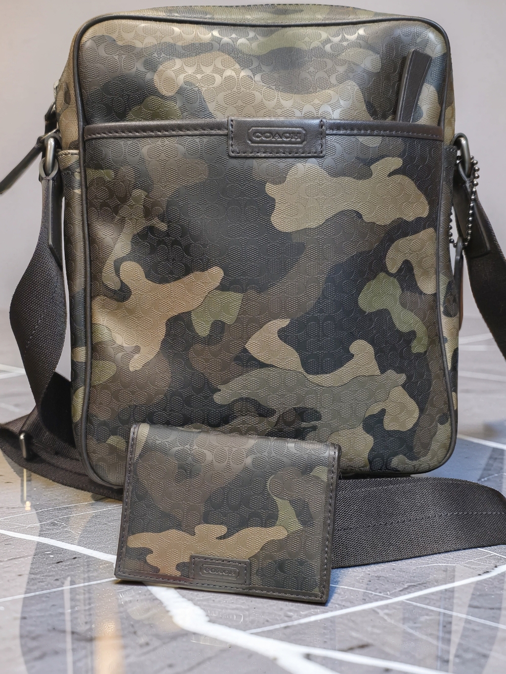 COACH Signature Camo Flight Crossbody Bag & Slim Card Case